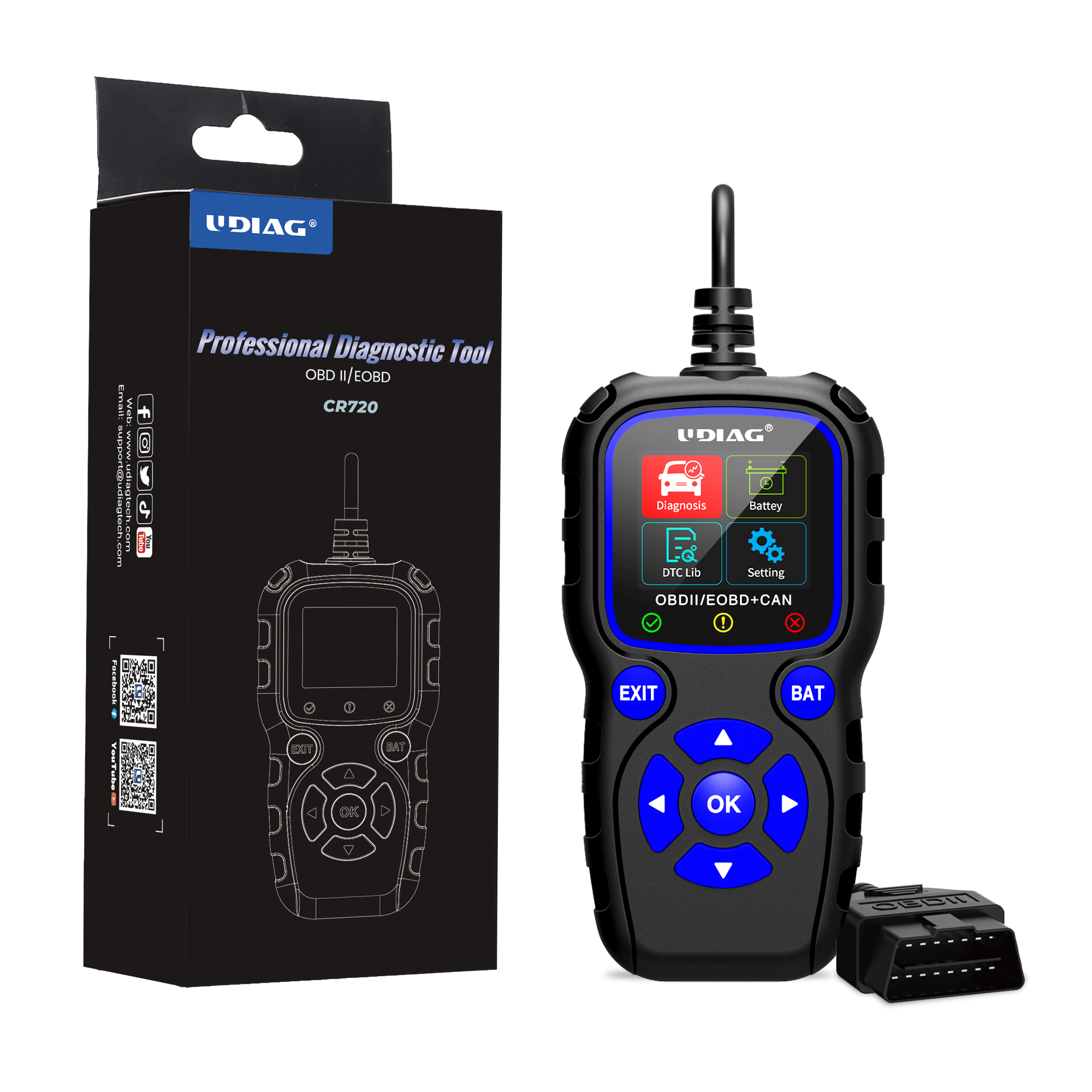 UDIAG CR720 OBD2 Scanner Car Code Reader For All Cars