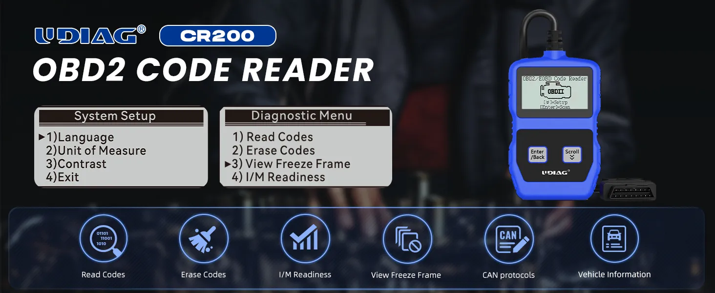 Portable automotive scan tool for checking check engine light issues