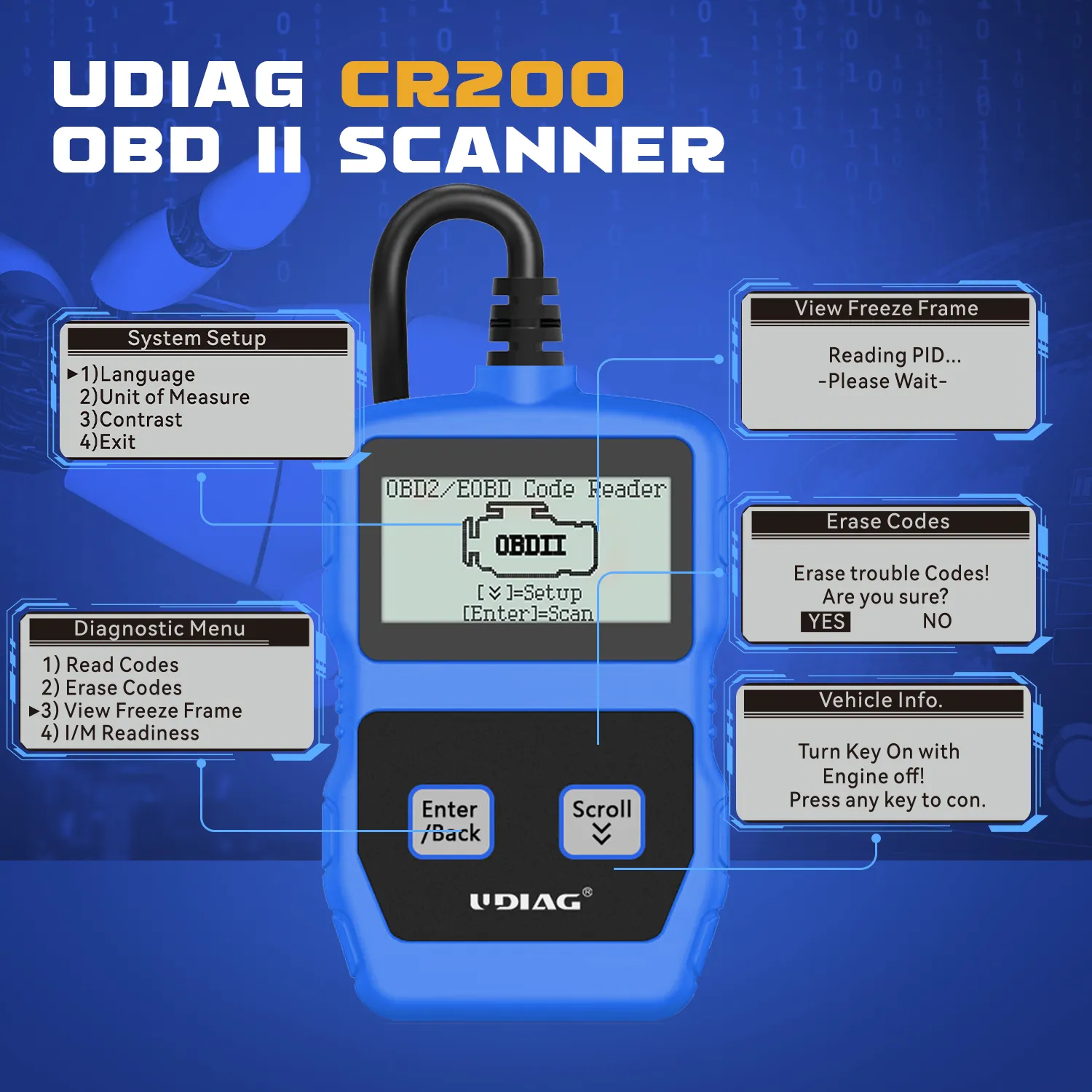 Durable CR200 OBD2 scanner designed for everyday vehicle maintenance