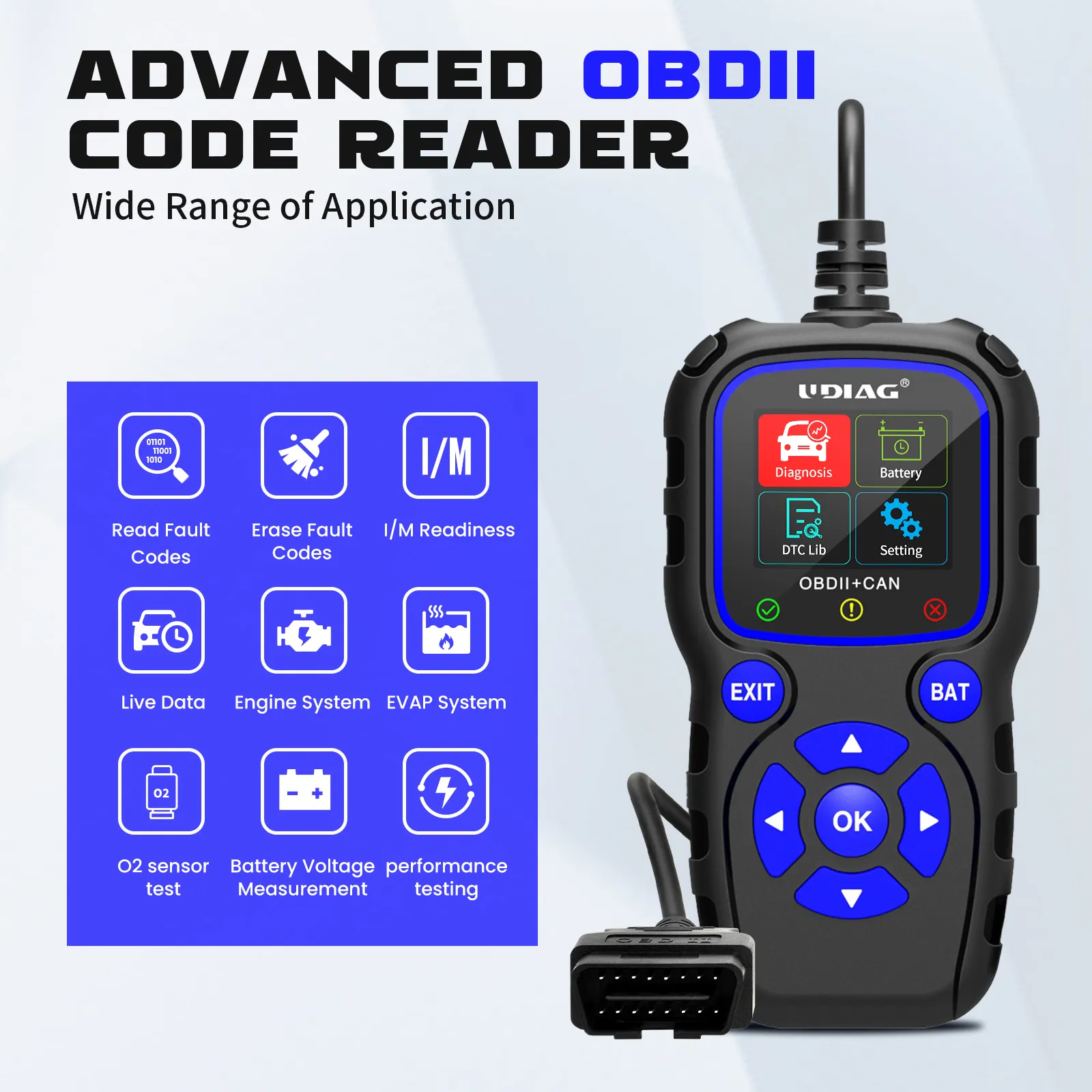 Professional automotive code reader for workshop maintenance and repair