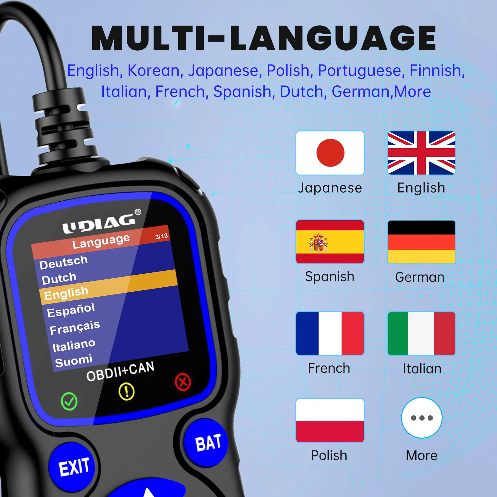 User-friendly automotive diagnostic scanner with intuitive interface