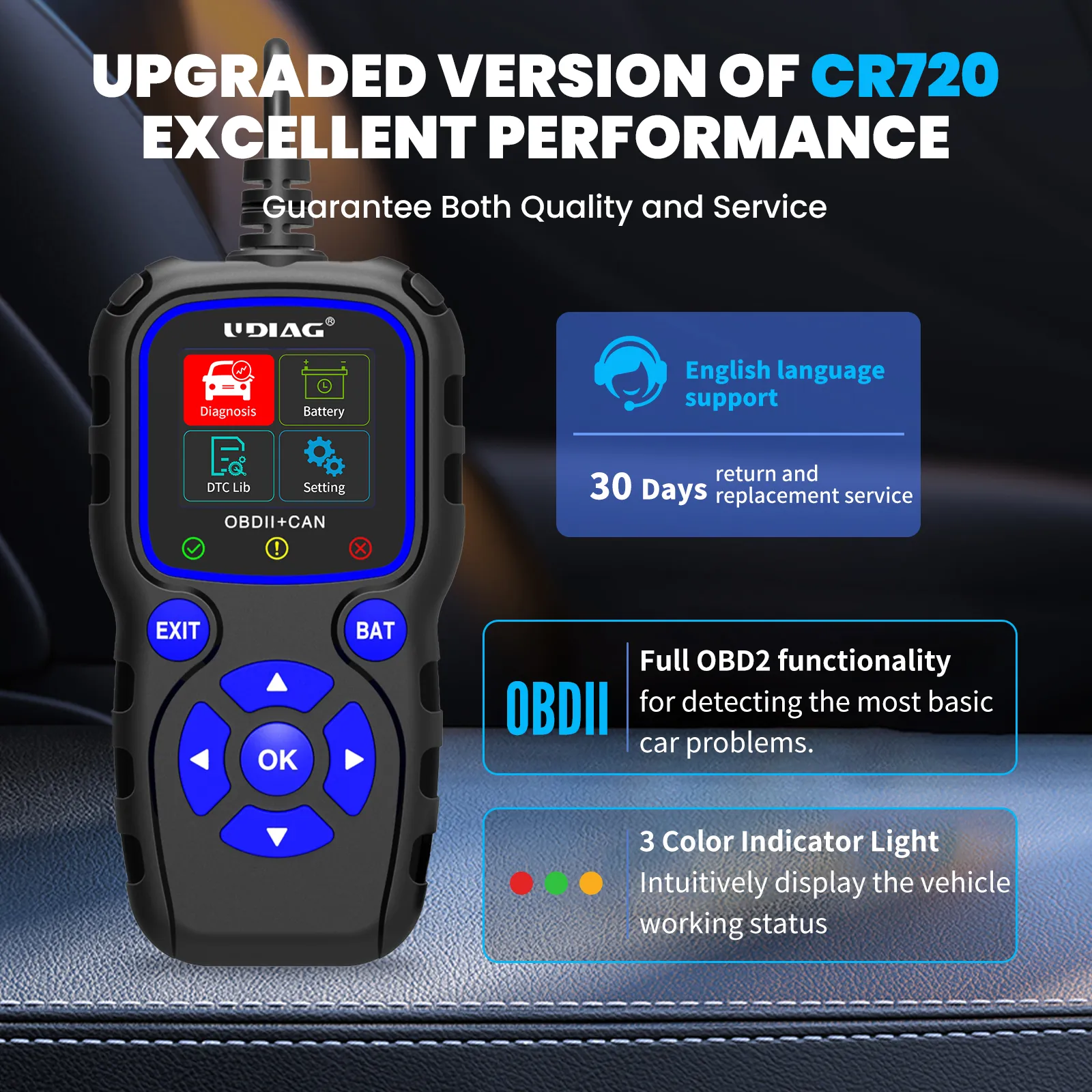 High-efficiency OBDII code scanner for fast and accurate troubleshooting