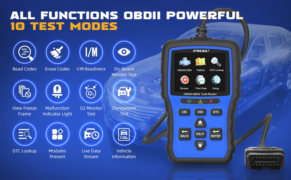 Universal OBDII scanner compatible with most 1996+ vehicles
